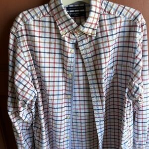 Daniel Cremieux Plaid Button-Down Shirt in White, Red & Blue